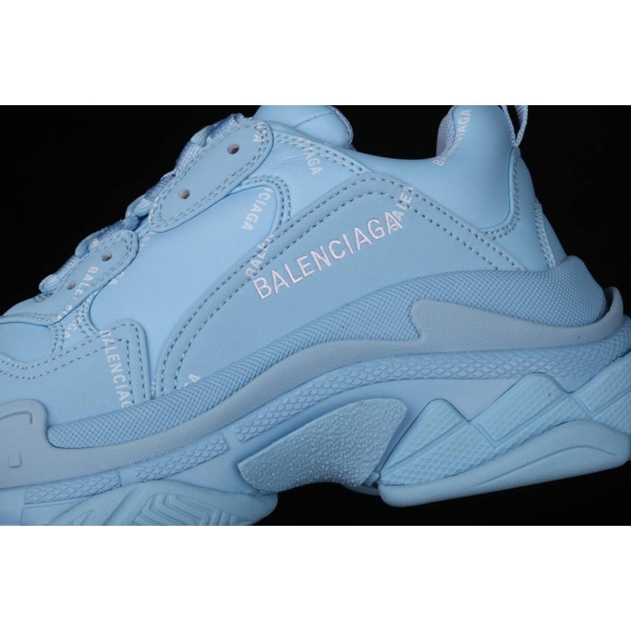 Balenciag* Wmns Triple S Sneaker 'Allover Logo - Light Blue'