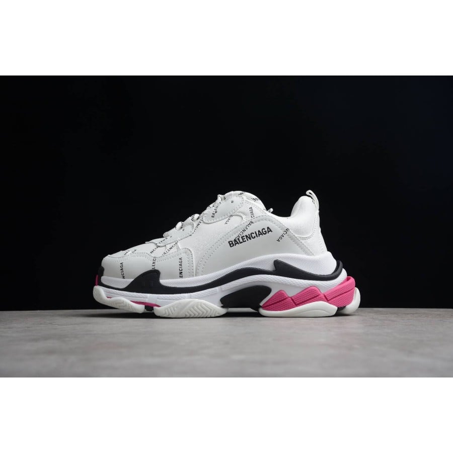 Balenciag* Triple S Sneaker 'Allover Logo - White Pink'