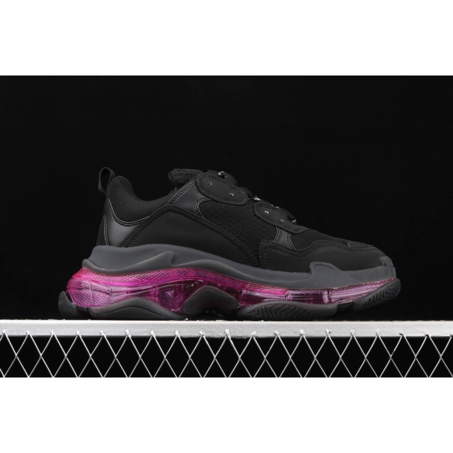 Balenciag* Triple S Sneaker 'Clear Sole - Black Pink Neon'
