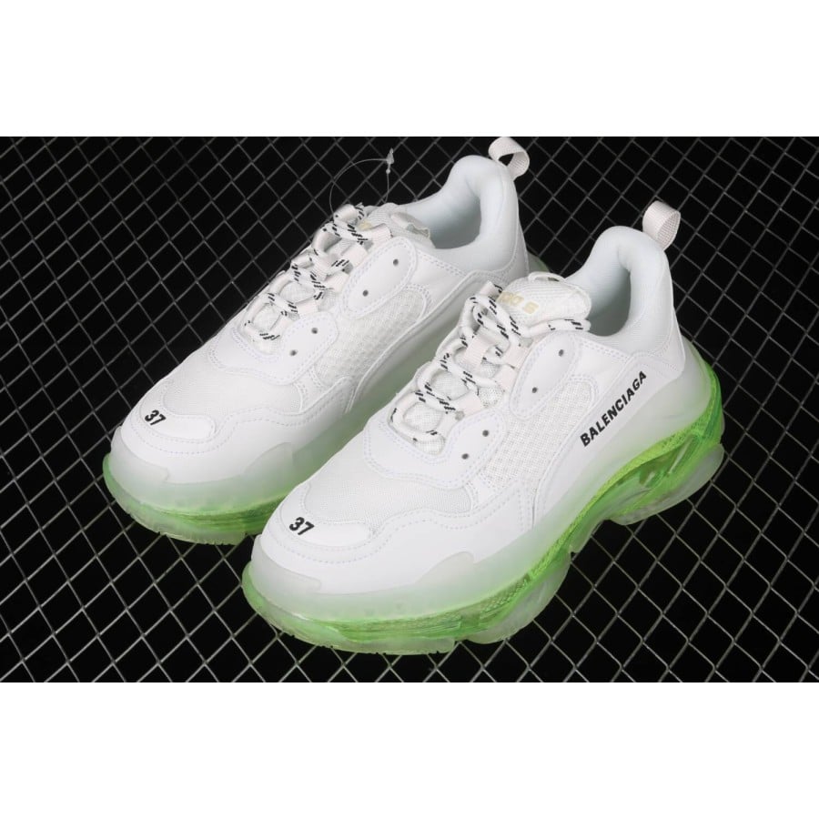 Balenciag* Triple S Sneaker 'Clear Sole - White Fluo Yellow'
